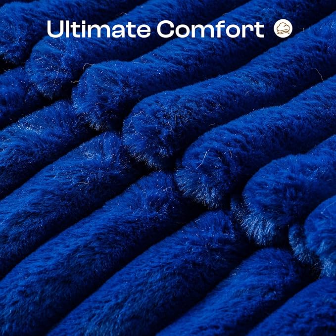 MEWOOFUN Dog Couch Bed, Fluffy Small Dog Bed with Removable Washable Cover, Supportive Cat Couch for Cats & Dogs up to 25 lbs (Navy Blue, 30x21x12)