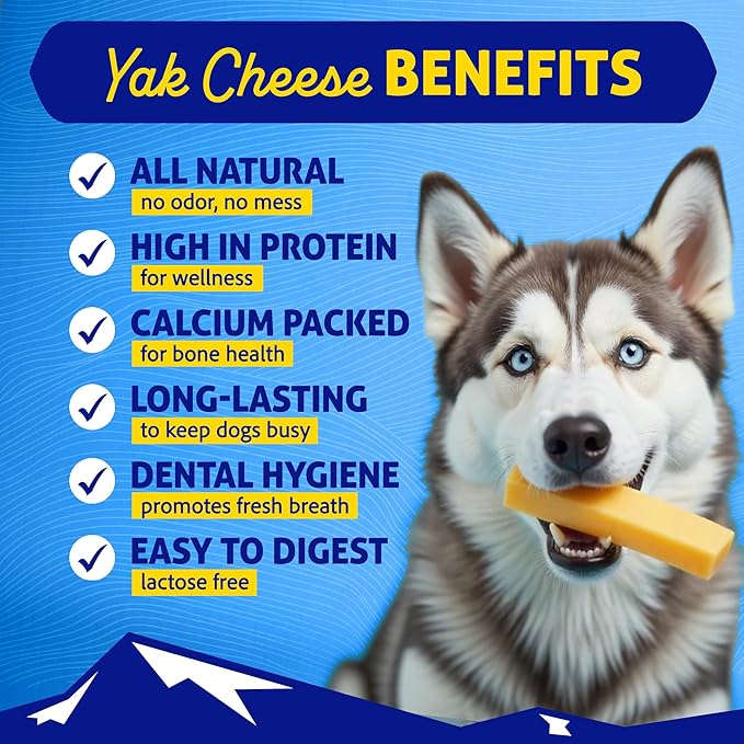 Himalayan Dog Chew Original Yak Cheese Chew, 1 Large Stick, 3.3 oz, Gluten Free, Healthy Treats, Grain & Lactose Free 100% Natural, Long Lasting for Dogs Under 55 lbs