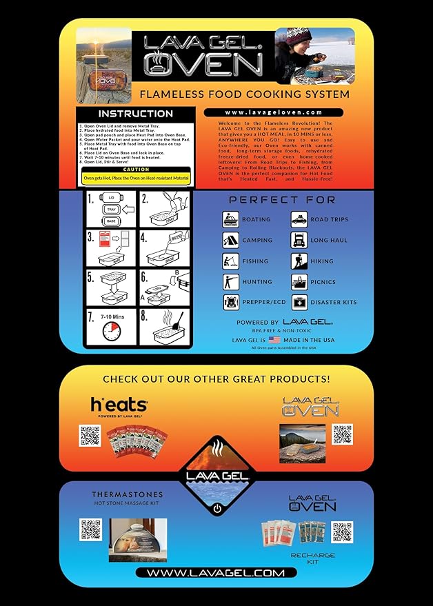 Oven Recharge Kit - Contains 10 Water Packs & 10 Heat Pads for Food - Portable Food Warmer - Innovative Food Heating Pad - Keep Food Warm with This Hot Pack- Compact & Efficient Food Warmers