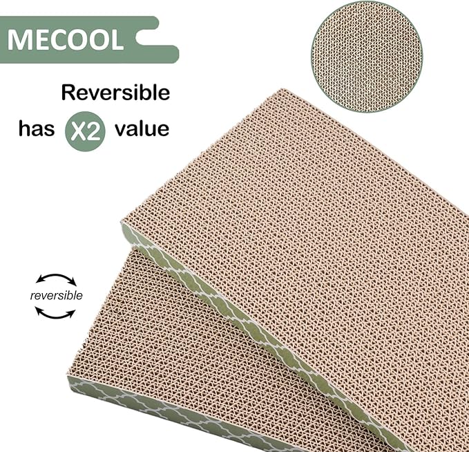 Cat Scratcher Cardboard Scratching Pads Scratch Lounge Bed with Catnip 3PCS Reversible Corrugated Cardboard with Scratch Box (17.1" L*8.1" W*2.2" H)