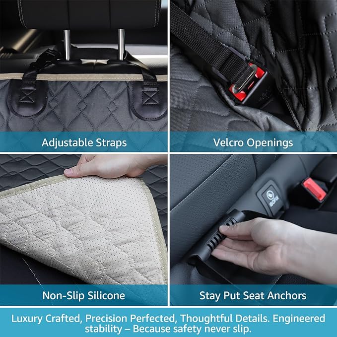 Lassie XL Truck Dog Seat Cover Back Seat, Dog Car Hammock for Large SUV and Trucks Compatible with F150 F250/Chevrolet Silverado/Ram Pickup/GMC Sierra/Toyota Tundra and Crew Cab