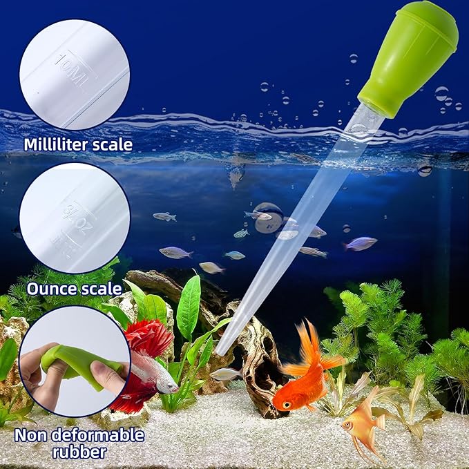 SLSON Aquarium Coral Feeder Waste Cleaner for Fish Tank Maintenance Long Pipette Suction Dropper Tool Acrylic Water Transfer Waste Remover Fish Feeder (24.8 inches)