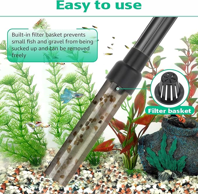 6ft Siphon Aquarium Vacuum Cleaner, Fish Tank Syphon for Water Changer,Gravel Cleaner,Removing Debris and Waste