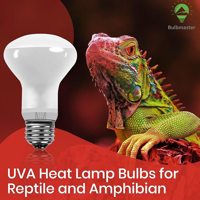 50 Watt Reptile Heat Bulb, 50 Watts UVA Basking Light Bulbs for Reptiles, Terrarium Basking Heat Lamp for Bearded Dragon,Lizard,Turtle,Snake, UVA Reptile Light Bulb E26 Base 2 Pack
