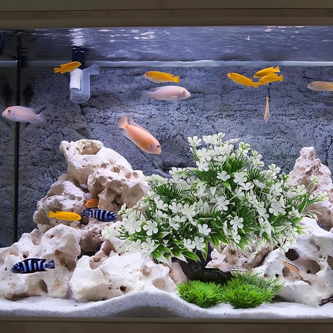 Didiseaon Aquarium Artificial Plants Decor, Tree Grass Plastic Ornament for Fish Tank Accessories Aquarium Decorations