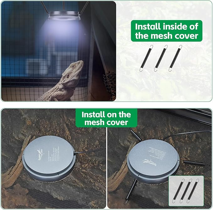 UVB Light for Reptiles with Dimming, LED UVB Light Bulb Fixture for Bearded Dragon Gecko Lizard Turtle Snake, Adjustable Brightness UVA UVB Lamp for Tropical & Desert Reptile Tank Accessories 6W Grey
