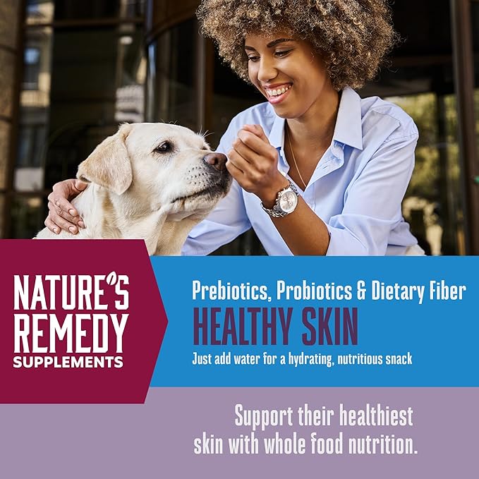 Whole Life Dog Healthy Skin and Coat Dog Supplements for Dry Skin, Allergy & Stomach Relief, Immune & Digestive Support, Probiotics & Omega 3 - Food Add-Ins - 90 Servings