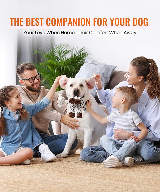 3-Pack Squeaky Plush Dog Toys - Adorable Animal Designs with Soft Cotton Filling, Cute Stuffed Dog Chew Toys for Small, Medium Non-Aggressive Chewing Dogs Chewer (Giraffe&Donkey&Dog)