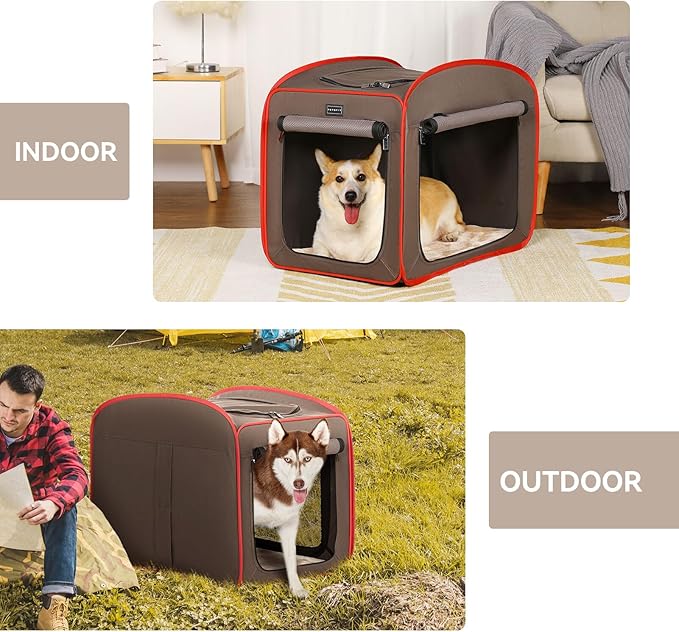 Petsfit Pop Up Dog Crates Kennel Carrier, Portable and Lightweight, Included Soft Mat and Carrying Case