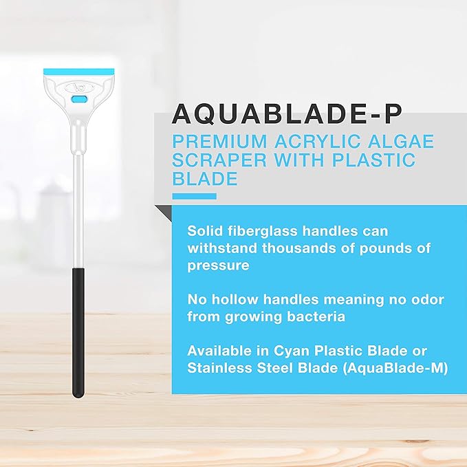 Continuum Aquatics AquaBlade P - Acrylic Safe Aquarium Scraper w/ Plastic Blade, Long, 24-inches