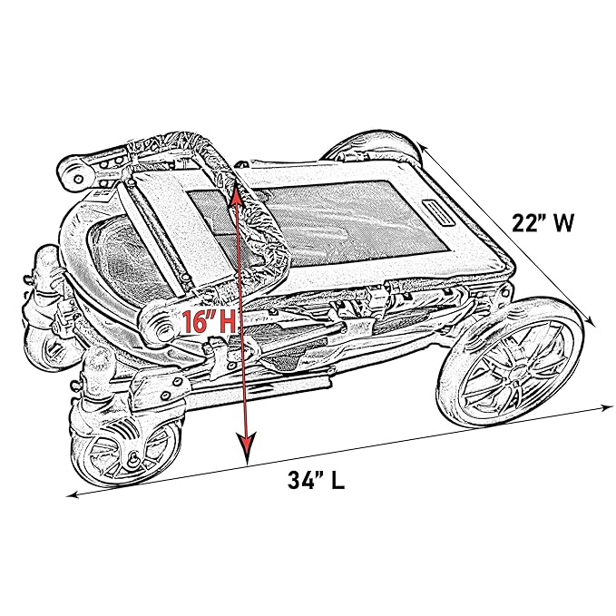 Pet Gear NO-Zip Pet Stroller with Dual Entry, Push Button Zipperless Entry for Single or Multiple Dogs/Cats, Pet Can Easily Walk in/Out, No Need to Lift Pet, Gel-Filled Tires, 1 Model, Larkspur