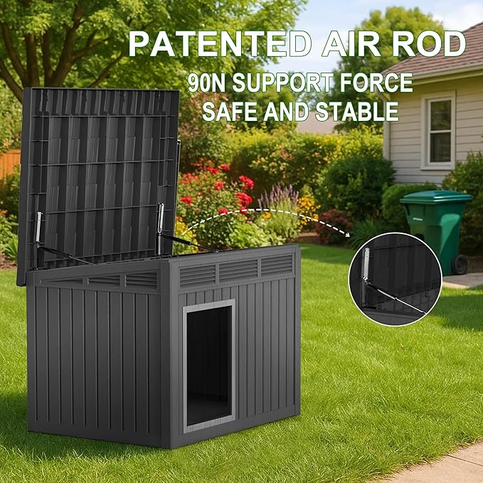 DRATO Outdoor Dog and Goat House - Resin All-Weather Dog House Outdoor, Durable Dog Kennel Outside for Backyard, Farm, Pasture