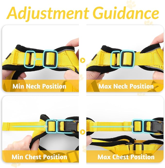 rabbitgoo Cat Harness and Leash for Walking, Escape Proof Soft Adjustable Vest Harnesses for Cats, Easy Control Breathable Reflective Strips Jacket, Yellow, S