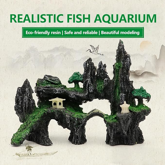 Eco-Friendly Resin Aquarium Rock Decor – Realistic Fish Tank Landscape, Low-Maintenance, Safe for Betta & Shrimp Tanks