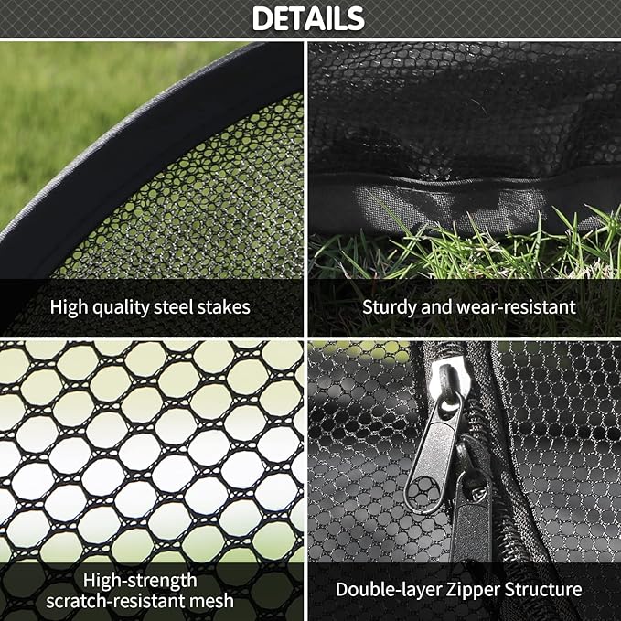 Outdoor Dog Enclosures & Catio with Weatherproof Tunnel, Ventilated Tent, and Portable Playhouse – Pop-Up Pet Playpen for Dogs, Cats, Small Animals
