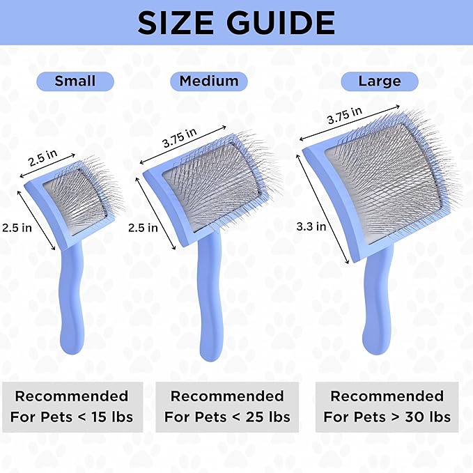 Slicker Brush for Dogs, Dog Grooming Supplies - Best Doodle & Poodle Brush for Long Haired Dogs - Goldendoodle Long Pin Detangler For Dematting (Medium Curved)