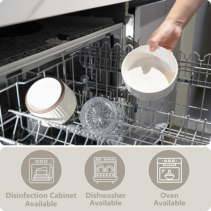 Ceramic Elevated Dog Bowls, Pet Food and Water Bowl Set for Small Dogs and Cats, 1.7 Cups Elevated Cat Bowls with Wood Stand, 14OZ, White