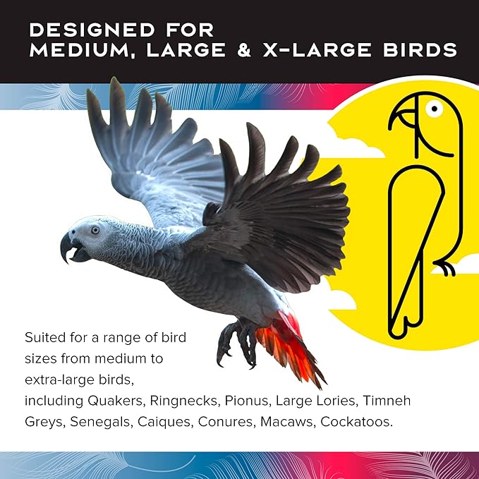 Featherland Paradise - Cage Mounted Buffet Ball - Interactive Bird Toy and Treat Dispenser - Creative Foraging Systems - Ideal for Medium to Extra Large Birds
