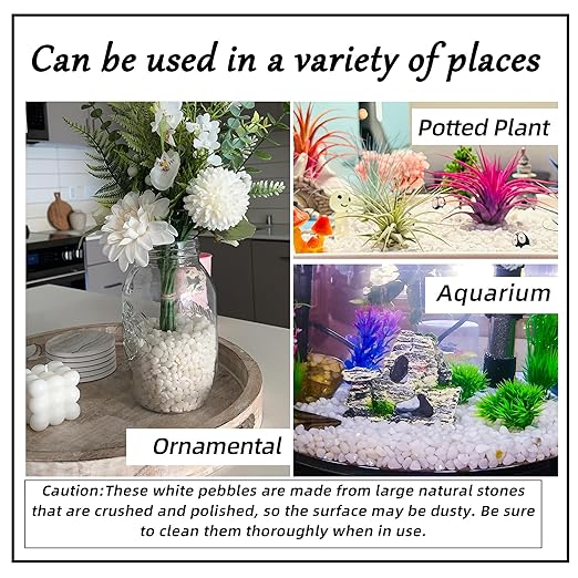 7lb 1/4" Small White Rocks for Plants,Potting,Succulents Aquarium Fish Tank Garden Vases Decorative Pebbles Gravel Rocks Stones