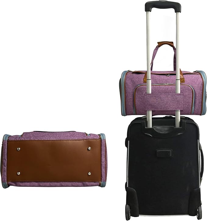 Mr. Peanut's Gold Series Big Apple XL Expandable Airline Capable Soft Sided Pet Carrier, Premium Brand Self Locking Zippers, Plush Faux Fleece Bedding with a Sturdy Plywood Base (Purple)