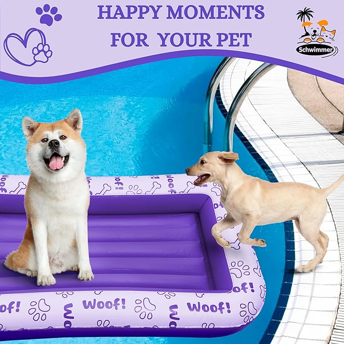 Schwimmer Dog Pool Float โ Premium Pool Float for Large Dogs up to 220lbs โ Durable & Inflatable Dog Raft for Pool, Lake & Beach โ Comfortable & Safe Floating Mat for Summer Fun - Dog Floatie