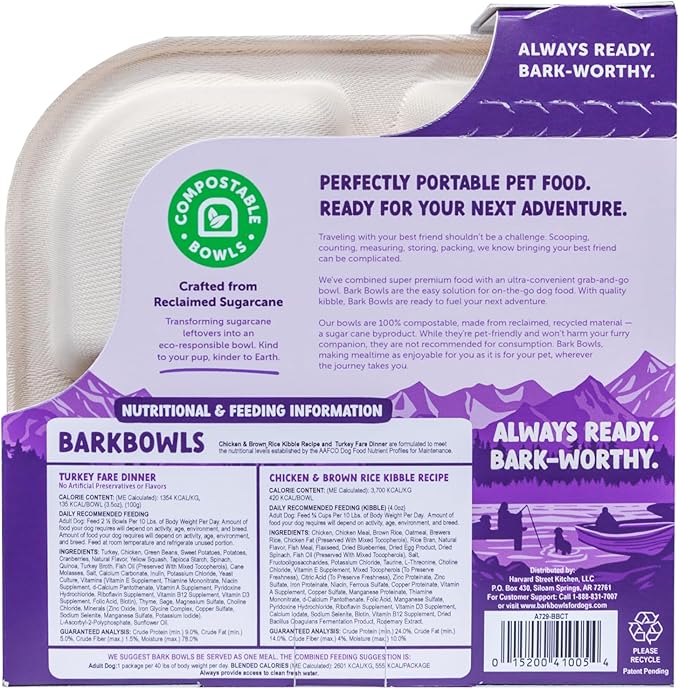 On The Go Dog Food, Turkey Fare Dinner - 7.5 oz Trays (6 Count), Made in The USA with Real Turkey