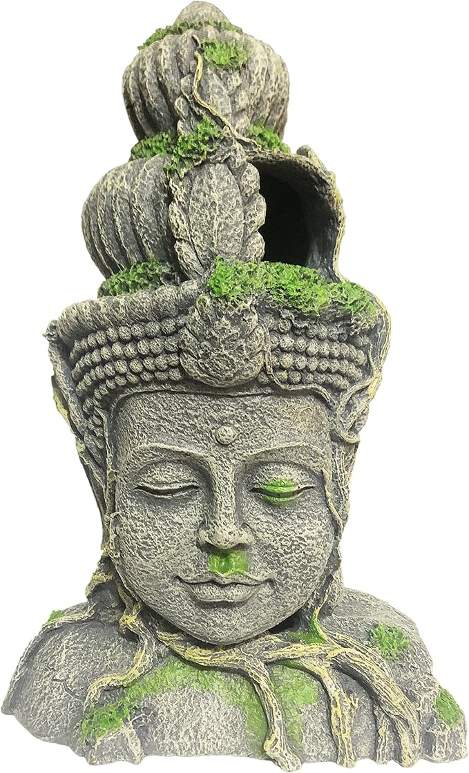 SLOCME Aquarium Buddha Head Statue Decorations - Aquarium Buddha Ornament Fish Tank Zen Decorations