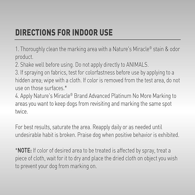 Nature's Miracle Advanced Platinum No More Marking, 128 Ounces, Helps Discourage Repetitive Pet Marking