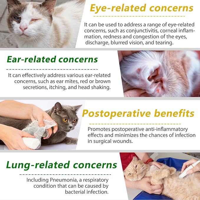 Cat Antibiotics, Antibiotics for Cats, Natural Cat Multivitamin Herbal Supplements 60ml-2pcs