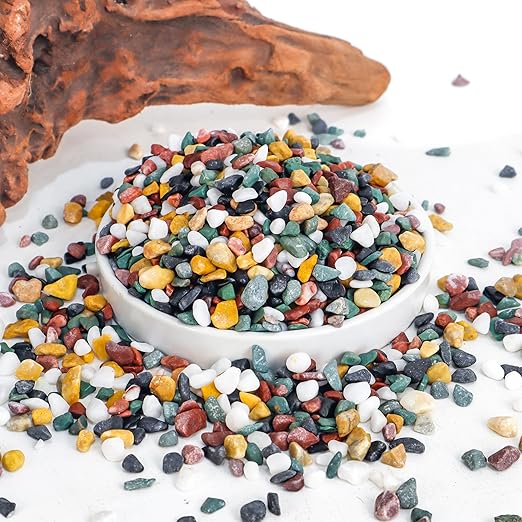 2.4lb Aquarium Gravel for Plants, 1/4Inch Fish Tank Gravel for Succulent Cactus and Bonsai, Decorative River Rocks Pebbles for Gardening, Flower Pots, Landscaping,Terrarium