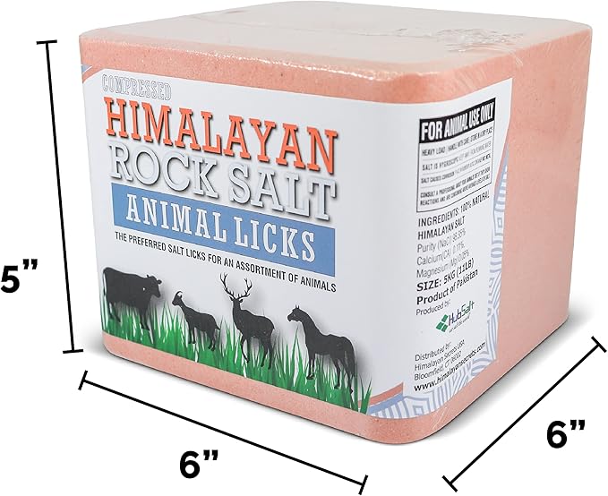 Himalayan Secrets® 11LB (5KG) Compressed Pink Himalayan Salt Lick | for Livestock and Wildlife Animals | 100% Pure & Natural Feed Salt Block | Natural Minerals and Trace Elements