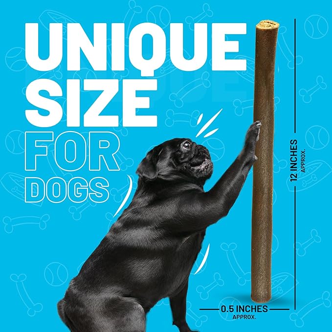 Sitka Farms Collagen Stick for Dogs 12 Inch - 5 Count - Collagen Chews for Dogs - Bully Stick & Rawhide Alternative Dog Chews Long Lasting - Supports Healthy Joints, Skin & Coat - Single Ingredient