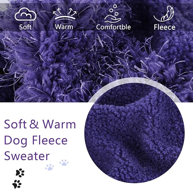 Dog Sweater for Small Dogs Girl Boy Dog Clothes Turtleneck Puppy Pullover XXS XS Chihuahua Sweatshirt Doggie Coats for Small Dogs Cat Outfit, Purple, S