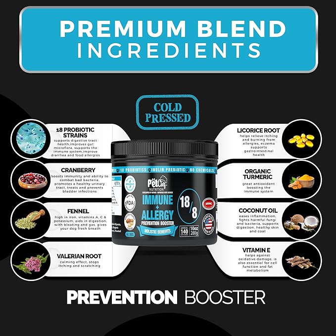 Pet Chef Dog Immune Allergy Supplements. Stop Dog Itching. Increase Canine Comfort Needing Anti Itch Relief and Reduces HotSpots & Skin Rashes Prevention - Big Value! 140ct Made in USA
