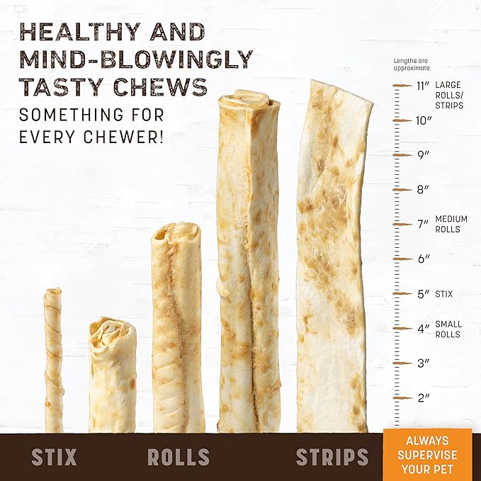 Earth Animal No Hide Medium Chicken Flavored Natural Rawhide Free Dog Chews Long Lasting Chew Sticks | Treats for Large Dogs | Great for Aggressive Chewers - 2 Count