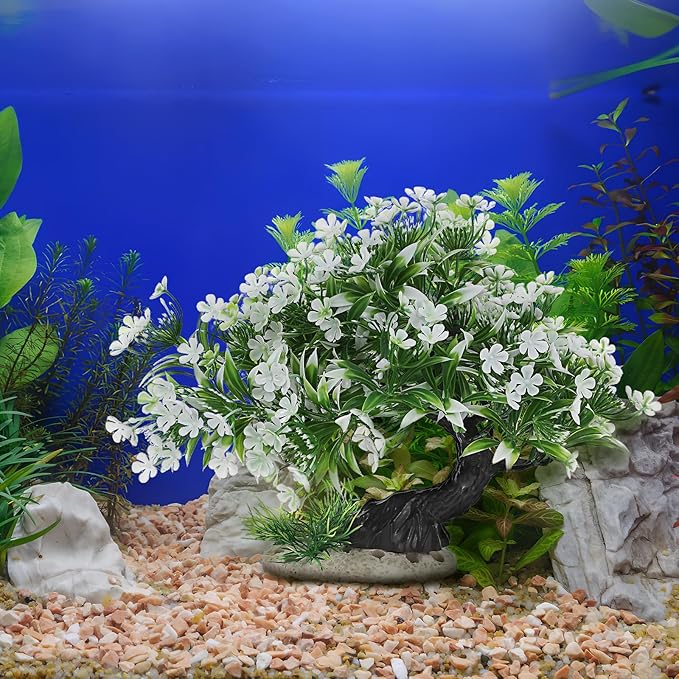 Didiseaon Aquarium Artificial Plants Decor, Tree Grass Plastic Ornament for Fish Tank Accessories Aquarium Decorations