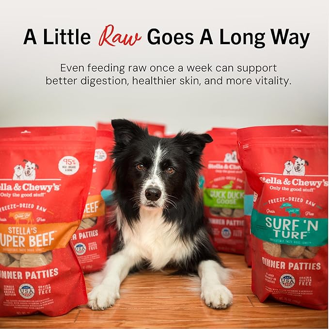 Stella & Chewy's Freeze Dried Raw Dinner Patties – Crafted for Puppies – Grain Free, Protein Rich Perfectly Puppy Chicken & Salmon Recipe – 14 oz Bag
