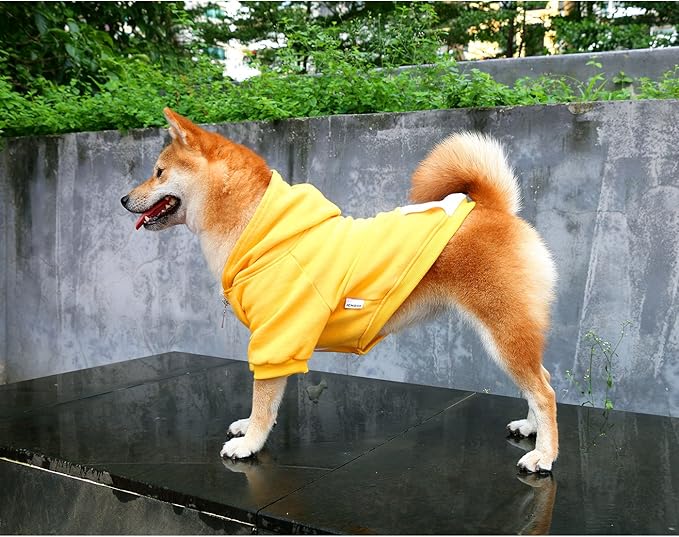 iChoue English Bulldog Clothes Hoodies for Dogs French Frenchie Pug English Boston Terrier Bully Pitbull Corgi Sweatshirt Sweater Clothing - Yellow/XXLarge