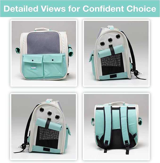 CMP – Pet Backpack Carrier for Small Dogs, Cats, Kittens, Rabbits – Airline Approved Travel Bag with Breathable Mesh and Padded Straps – Soft-Sided Cat Carrier Backpack for Hiking, Camping, Trips