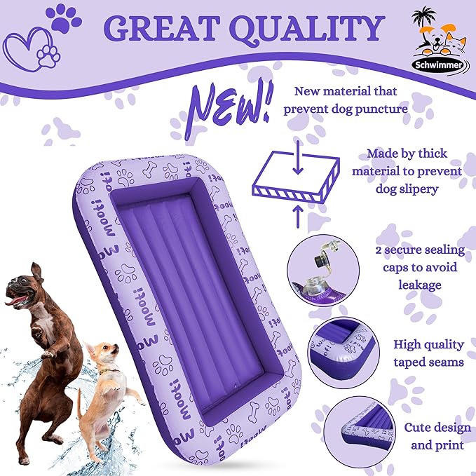 Schwimmer Dog Pool Float โ Premium Pool Float for Large Dogs up to 220lbs โ Durable & Inflatable Dog Raft for Pool, Lake & Beach โ Comfortable & Safe Floating Mat for Summer Fun - Dog Floatie