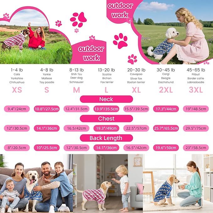 Dynamic Letter Patterned Button Cardigan Dog Sweaters,Boys' Dog Sweater,Girls' Dogs Sweaters,Knitted Pet Clothes,Pet Clothing,Fit for Kinds of Dogs and Different Seasons (Pink L)