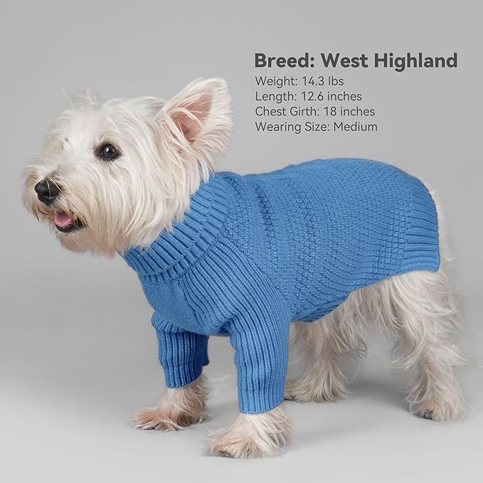 cyeollo 4XL Dog Sweater, Stretchable & Cozy Warm Dog Sweaters for Large Dogs Boy, Pullover Knit Fall Winter Sweatshirt Big Dogs Clothes, Doberman Great Dane Apparel, Blue XXXXL