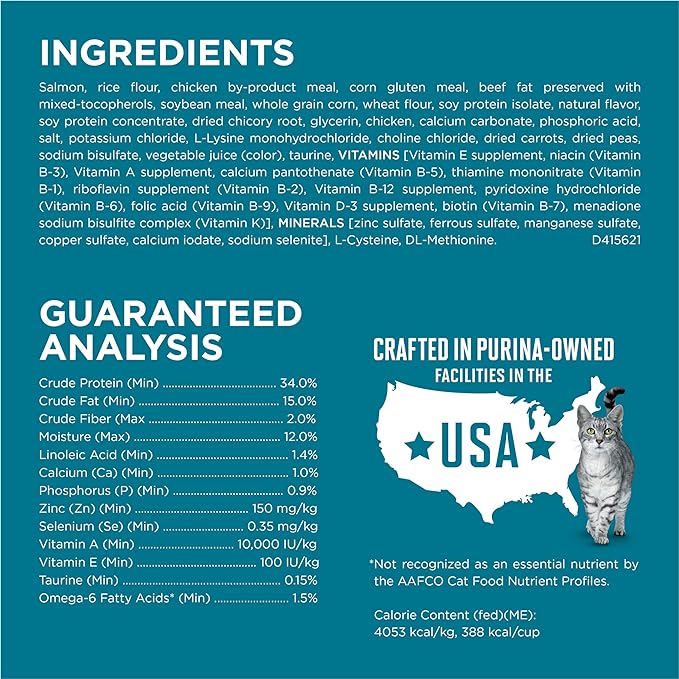Purina ONE Natural Dry Cat Food, Tender Selects Blend with Real Salmon - 22 lb. Bag