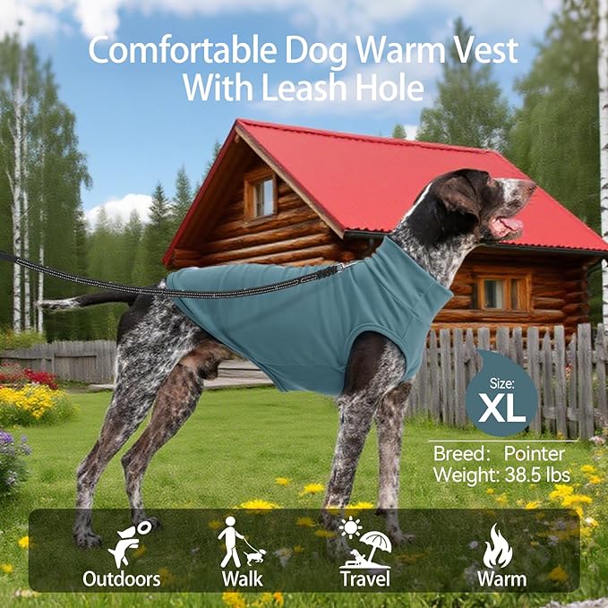 2 Pack Large Dog Sweaters Turtleneck Pullover, Winter Fall Dog Clothes Coat Jacket for Dogs Boys & Girls, Pet Sweatshirt Fleece Vest for Labrador Retriever, Australian Shepherd, Blue XL