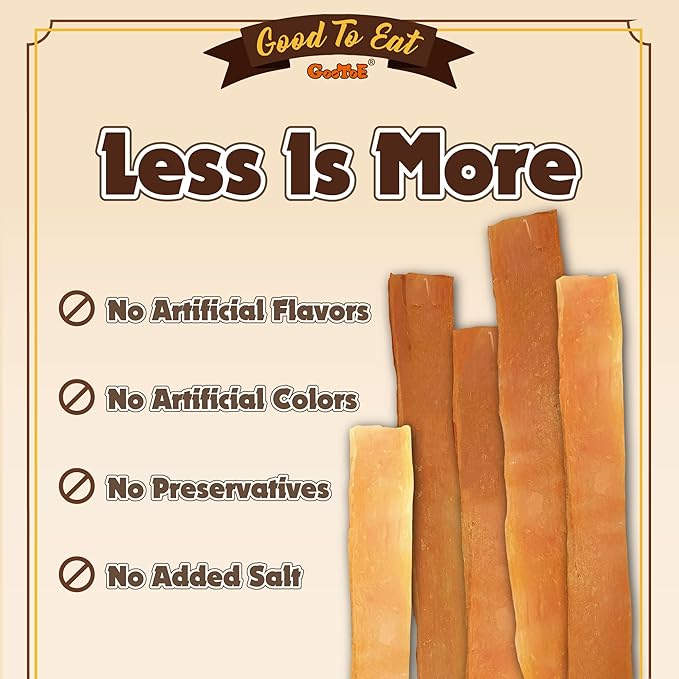 Gootoe Turkey Tendon Dog Treats, Sliced (M) 3oz, USA-Sourced Turkey Tendon, Natural Snack, Premium Puppy Chews, Hypoallergenic, Rawhide Free, Reseal Value Bags, Size for Medium Dogs