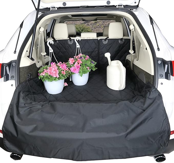 4Knines SUV Cargo Liner for Dogs, Trunk Mat for SUV, Durable Cargo Cover, Protector – Compatible with 60/40 Split Bench & Armrest Pass-Through, Waterproof, Machine Washable, Non-Slip (Small, Camo)