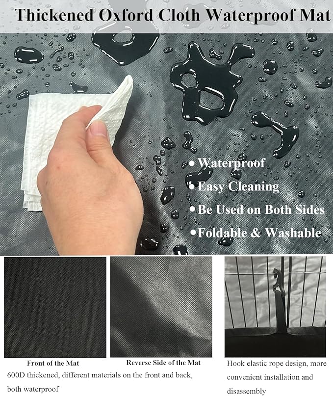 LANGXUN 24pcs DIY Small Animal Pet Playpen with Waterproof Mat, C&C Cage for Puppy Kitten, Rabbit Cage,Guinea PigsGuinea Pig Cages | Indoor & Outdoor Portable Metal Wire Yard Fence, Metal Pet Panels