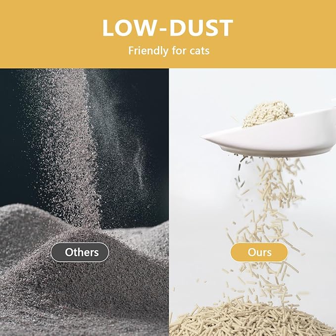 Tofu Cat Litter - Strong Clumping, Ultra Absorbent, Odor Control, Flushable, Low Tracking, Low Dust Tofu Litter Pellets 2 Packs/12LB (Original Flavor)