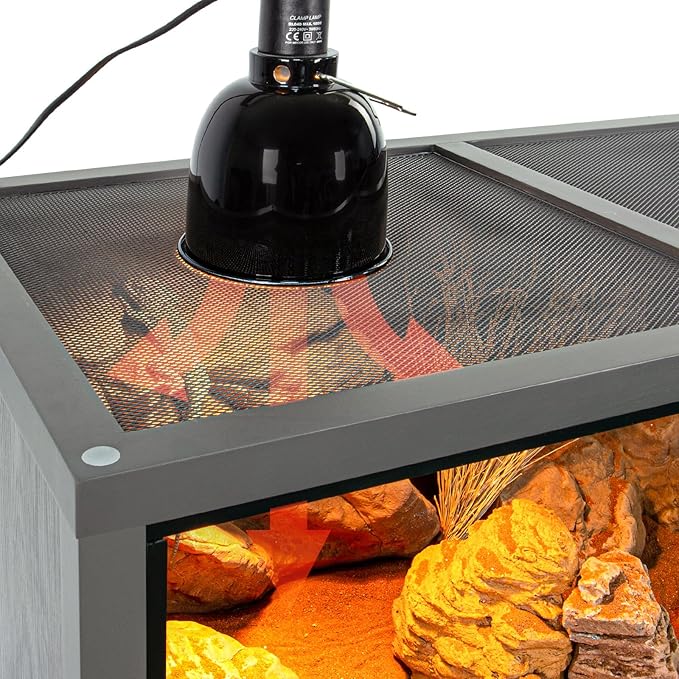 68 Gallon Bearded Dragon Reptile Enclosure, 48x18x18 inch Reptile Tank for Ball Python Snake Gecko, Light Weight Wooden Terrarium with Sliding Door & Top Screen Ventilation