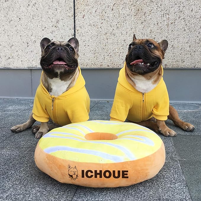 iChoue English Bulldog Clothes Hoodies for Dogs French Frenchie Pug English Boston Terrier Bully Pitbull Corgi Sweatshirt Sweater Clothing - Yellow/XXLarge